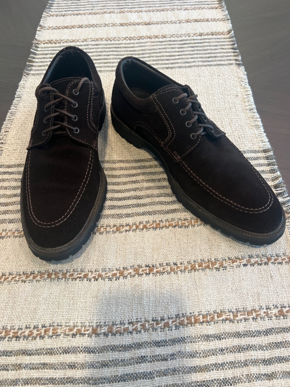 To Boot New York Dario Dark Brown Aero Leather Suede Derby Lace Up Shoe Mens 10